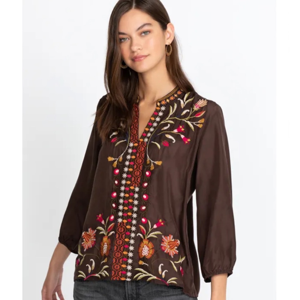 Johnny Was Rosalva Paris Effortless Blouse, size L NWT